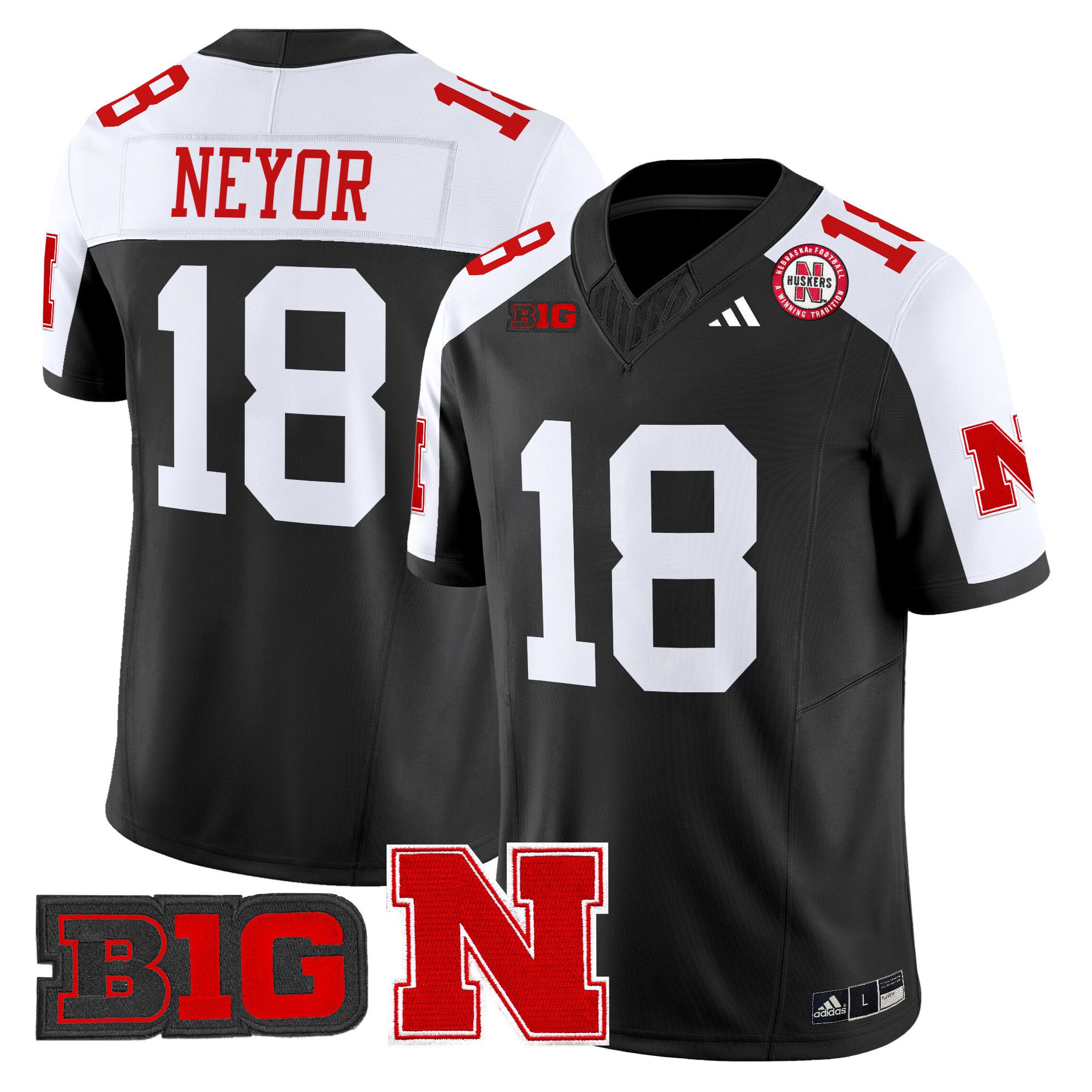 Men Nebraska Cornhuskers #18 Neyor Black 2024 Vapor Limited NCAA Jersey->ncaa teams->NCAA Jersey